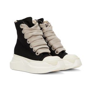 Rick Owens Drkshdw Black Jumbo Lace Abstract High Sneakers